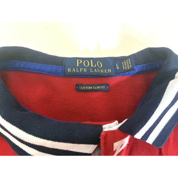 Polo Ralph Lauren Slim Fit Red Striped Mesh Polo (Men’s L) - Picture 2 of 12